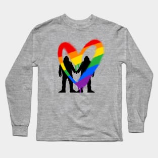 Diversity Pride Love Sasquatch Bigfoot Pair Long Sleeve T-Shirt